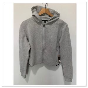 NWT NOBULL Zip Up Hooded Athletic Jacket Heathered Gray Size Small